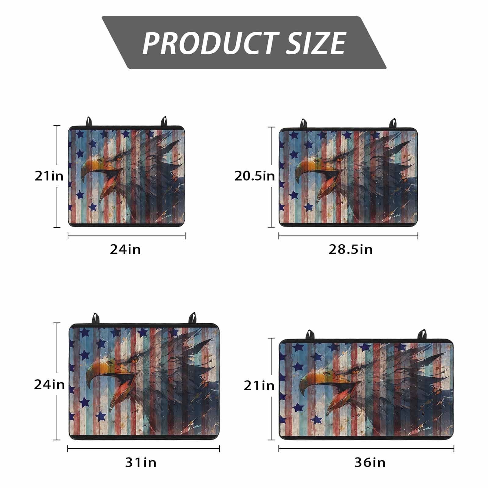 Eagle Stove Top Cover for Electric Stove, Heat-proof & Non Slip Glass Top Stove Cover Protector, American Flag Blue Star Red Blue Striped Vintage Wooden Kitchen Flat Cooktop Rubber Mat 24x21 Inches
