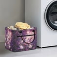 thumbnail image 2 of Yuyamidu Purple Hummingbird Fabric Laundry Basket with Front Pocket Quilted Laundry Basket Foldable Nursery Hamper Large Capacity Car Storage Basket for Home Organization, 2 of 6