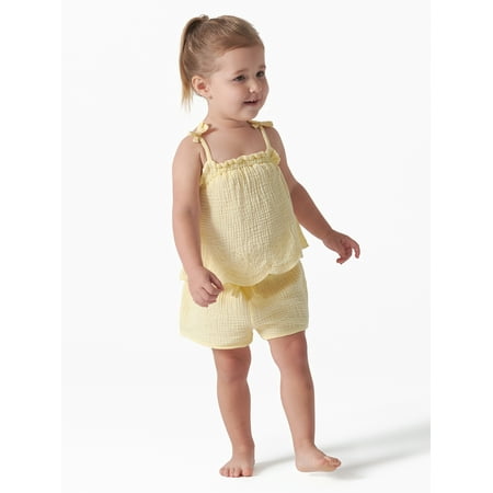 

Modern Moments by Gerber Toddler Girl Eyelet Trim Gauze Top and Shorts Set 2-Piece Sizes 12M-5T