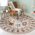 thumbnail image 3 of SAFAVIEH Blossom Gorgi Floral Area Rug, Grey/Red, 6' x 6' Round, 3 of 11