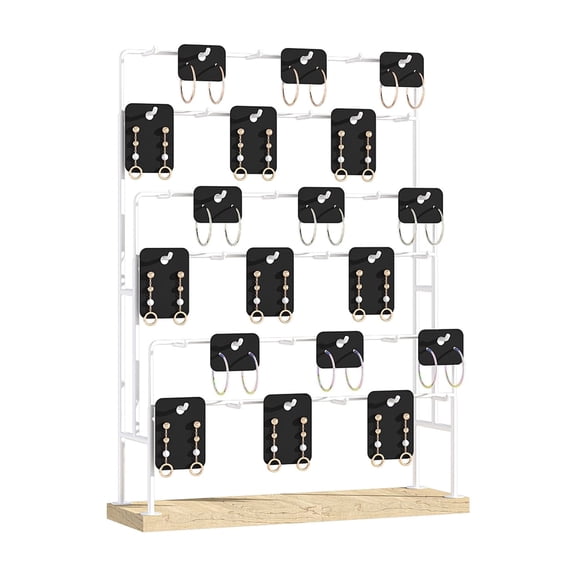 Coward Earring Display Stands for Selling, Earring Holder Organizer, Jewelry Display for Vendors Earring Cards, Rings, Necklaces, Hair Accessories, Keychains Display Stand (White)