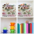thumbnail image 7 of Watercolor Flowers Storage Basket with Handles Collapsible Storage Bins Canvas Fabric Storage Organizer for Shelves Closet Bedroom Living Room 2Pack Decor Gifts, 7 of 7