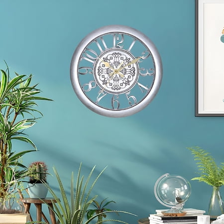 DESIGNICE 2026 New 11 Retro Wall Clock European Battery Operated Decorative Indoor Round Vintage Wall Clock for Office Bedroom Living Room Kitchen and Home for Office, Bedroom, Living Room, Kitchen