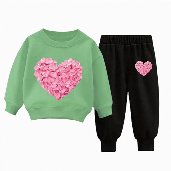 Toddler Baby Girl Fall Outfits Pullover Sweatshirt & Pants Set Winter Sweatsuit 6-12 Months 12-24 Months 2t 3t 4t 5t 6t 7t 8t 9t Children,Soft 9-10 Years