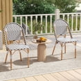 thumbnail image 4 of Gymax French Bistro Chair Set of 4 w/ Hand-woven Rattan Galvanized Metal Frame Outdoor, 4 of 9