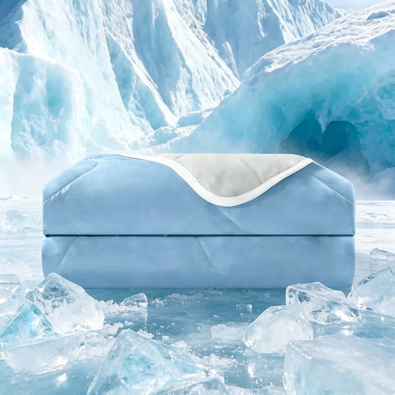 BedTreat Queen Size Cooling Comforter Blue/Gray Reversible, Lightweight Breathable Summer Bedding for Hot Sleepers & Night Sweats(88"x92")