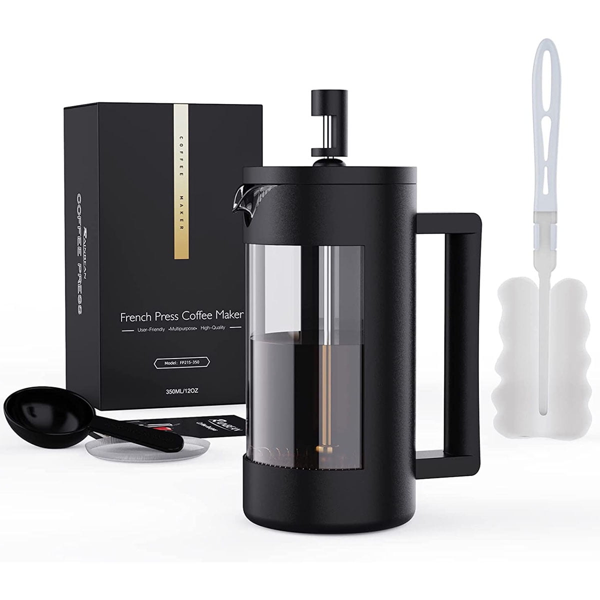 Lowestbest Mini French Squeeze Coffee Machine 12oz, Small Camping French Squeeze Glass 350 Ml Lowestbest Mini French Squeeze Coffee Machine 12oz, Small Camping French Squeeze Glass 350 Ml