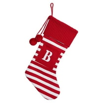 BinKFF Christmas Tree Decoration - 16.5 Inches Christmas Stockings with Initials, Large Embroidered Letter Knit Christmas Stocking for Family Holiday Decorations and Xmas Gift