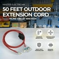 thumbnail image 2 of Master Electrician 50 Feet Extension Cord with Fan Tap and Circuit Breaker, 2 of 7
