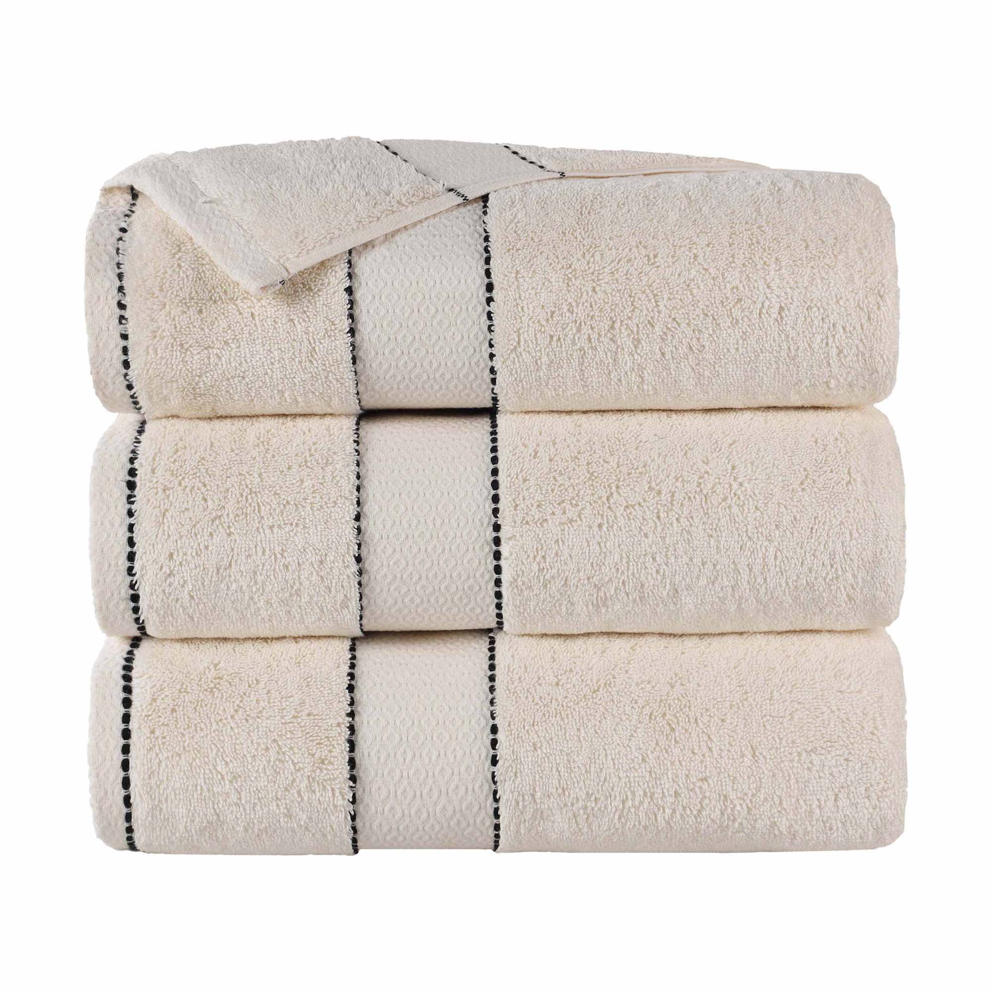 Superior Niles Giza Cotton 3 Piece Bath Towel Set, Egypt Produced Soft Towels, Ivory