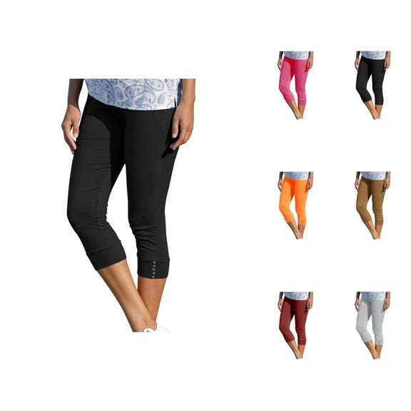 Capri Pants for Women 2025 Summer High Waist Stretch Slim Fit Yoga Fitness Capris Leggings Womens Cropped Pants
