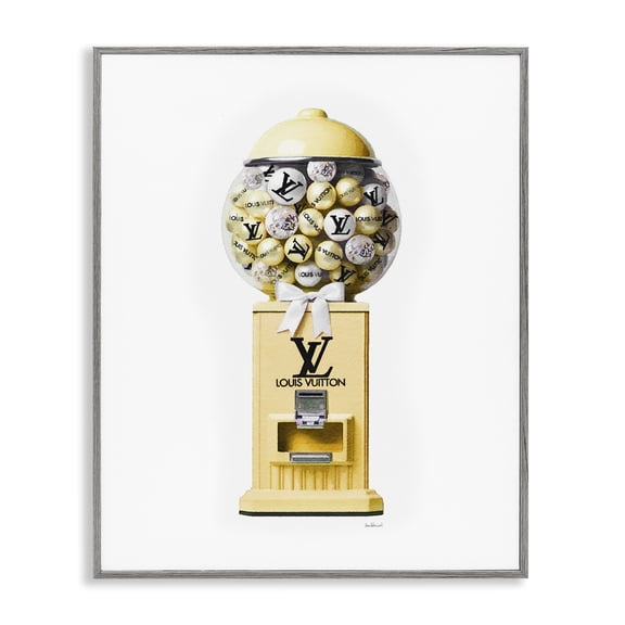 Stupell Industries Art Deco Yellow Gumball Machine Gray Framed Giclee Art, 11 x 14, by Amanda Greenwood