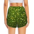 thumbnail image 4 of Haiem Green Glitter Sparkle Women's 2 in 1 Running Shorts - Lightweight Athletic Workout Gym Yoga Breathable Sports Shorts Liner with Phone Pockets-XX-Large, 4 of 9