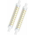 thumbnail image 1 of 2 Pack 10W R7s LED Light Bulb 118mm Dimmable Warm White 3000K 100W Equivalent Linear Halogen Double Reflector for Garden, Public Spaces, Hallways, Street Lights, Spotlights, 1 of 5