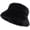 Black, variant on Women's Fuzzy Wide Brim Faux  Bucket Hat Winter Warmer Fisherman Cap