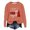 Orange, variant on TIANZEN Women's Long Sleeved Crew Neck Print Lightweight Hoodie Juniors Sweatshirts