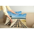 thumbnail image 3 of Ambesonne Beach Throw Pillow Cover 2 Pack, Perdido Beach Long Pier, 18", Cream Blue, 3 of 6