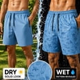 thumbnail image 2 of Mens Shorts Pants Lightweight Athletic Pull-On Quick Dry Ice Slik Elastic Waist Zipper Pockets,Casual Beach Shorts for Summer, 2 of 9
