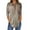 #005-Khaki, variant on Xyxonk 3/4 Sleeve Tops for Women Fashion Vintage Floral Printed Shirt Loose V Neck Tunic Top Summer Three Quarter Length T-Shirt Clothing Ladies Tops and Blouses Brown M