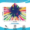 thumbnail image 2 of Colorful Paint Burst Pattern Hooded Bath Towel，50"x30" for Ages 3 To 12 Kids, Quick Dry Lightweight Soft Microfiber Hood Beach Towel Cover Up for Kids, 2 of 7