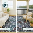thumbnail image 4 of Addison Rugs Chantille Indoor/Outdoor Transitional Lattice Teal Machine Washable Round Rug, 8' x 8', 4 of 8