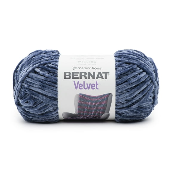 Bernat Bulky 100% Polyester Indigo Velvet Yarn, 315 yd