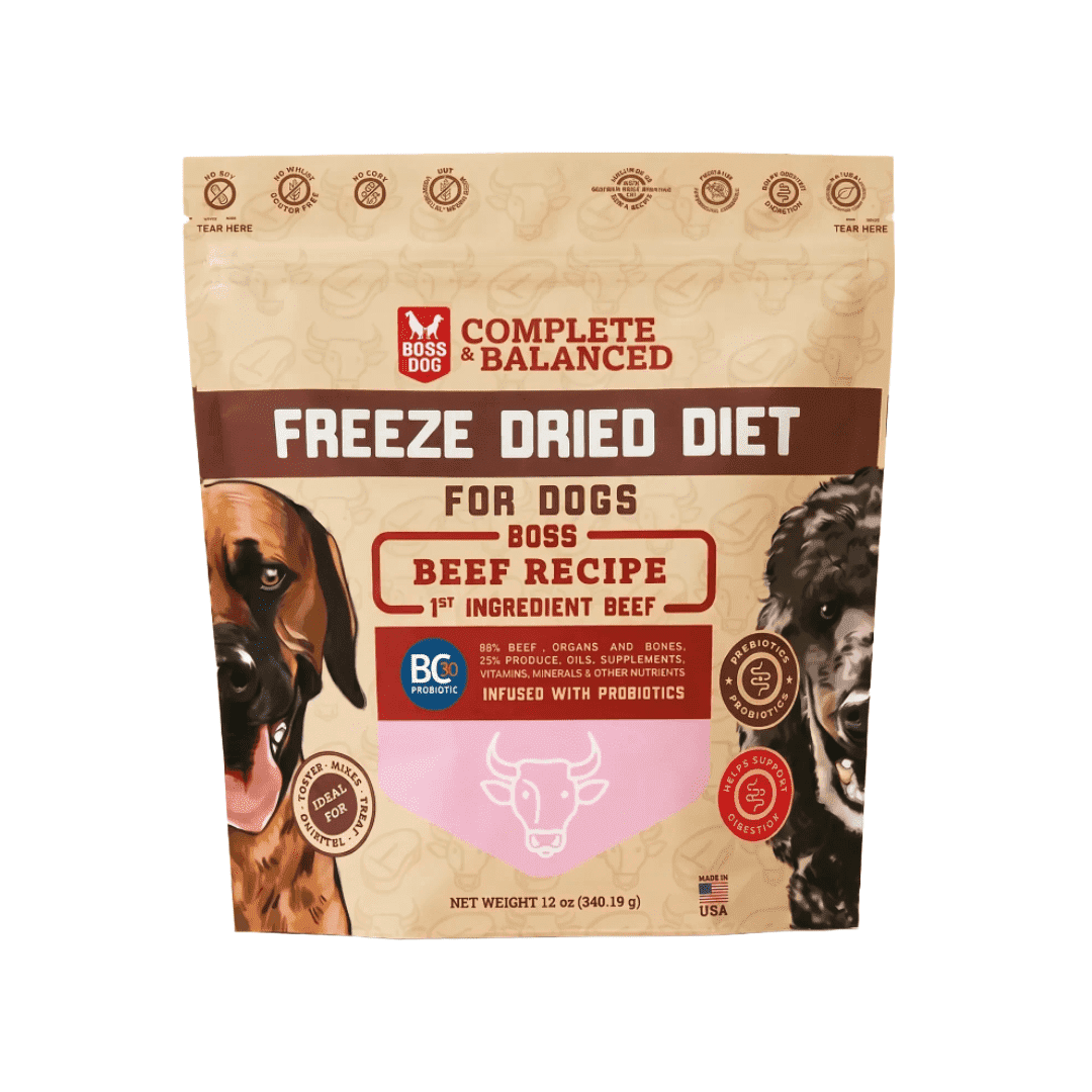 Boss Dog Probiotic Freeze Dried Dog Food, Beef Flavor, 12oz