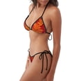thumbnail image 2 of Balery Autumn Leaf Pattern Women Two Piece Swimsuit Sexy Swimwear Halter String Triangle Bikini Sets, 2 of 6