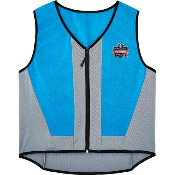 Ergodyne B3135234 Chill-Its 6667 Wet Evaporative Cooling Vest - PVA Zipper, Blue - 4XL