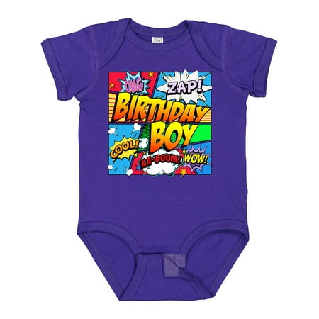 

Inktastic Birthday Boy Comic Book Gift Baby Boy Bodysuit