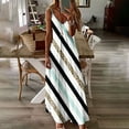 thumbnail image 1 of SMihono Robe Maxi Bohème d'Été pour Femmes Grande Taille Mode pour Femmes à Bretelles Taille Mi-Haute Col en V Sans Manches à Rayures Imprimées Ajustée Robe Longue de Plage Robe Évasée de Plage, 1 of 5