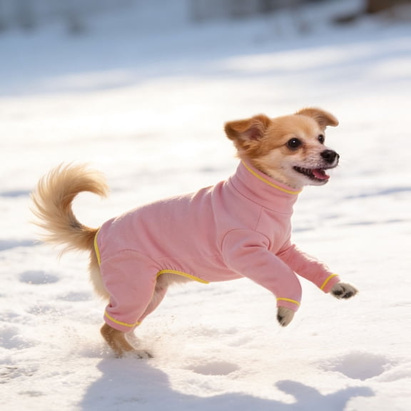Gytml Dog Onesie Pajamas, Soft Long Sleeve Dog Clothes, Lightweight Autumn Winter High Neck Thermal Jumpsuit Cozy For Small Medium Large Dog C-L