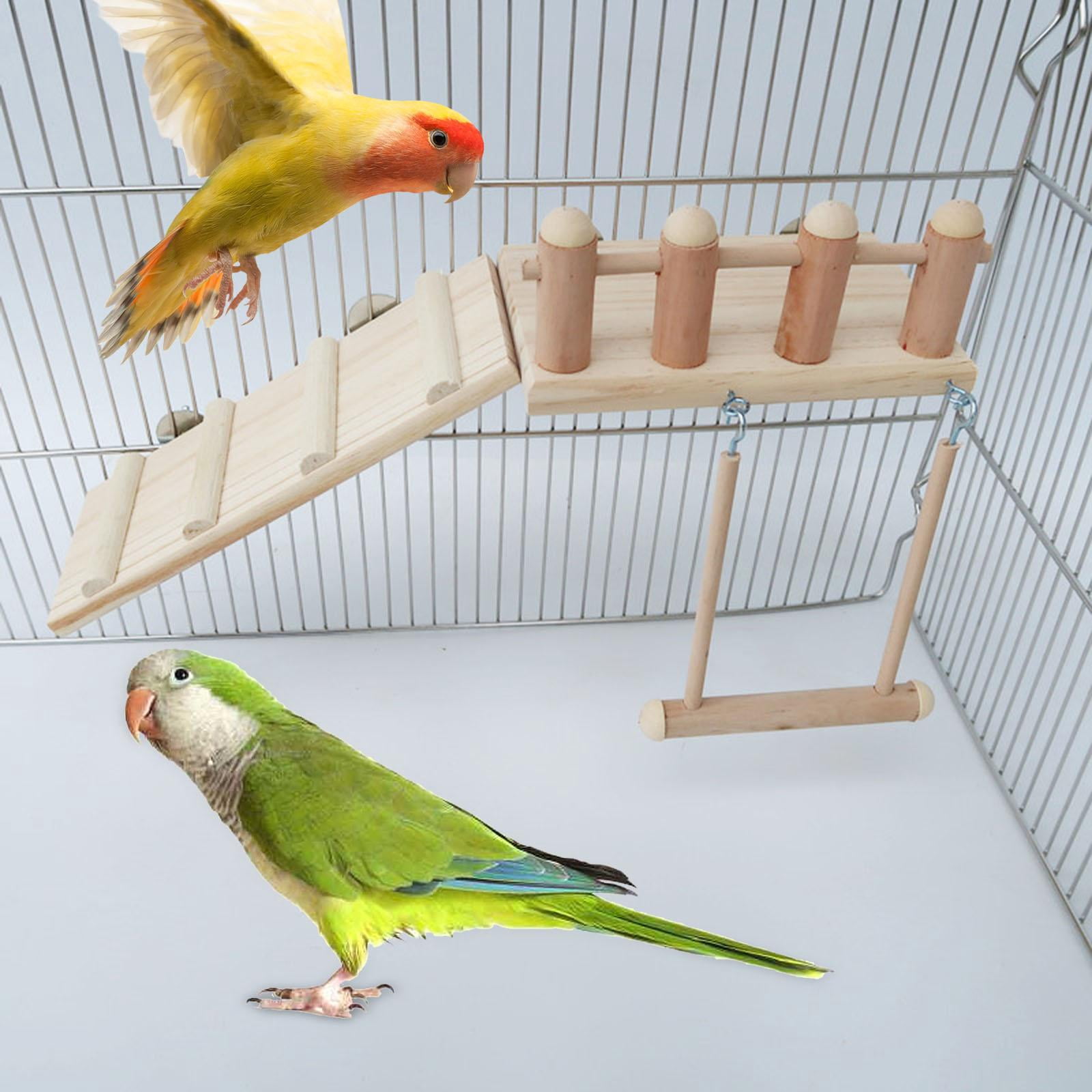 Bvdfgk Bird Perches Cage Toys Bird Wooden Play Gyms Stands Bird Cage Accessories Parrot