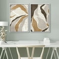 thumbnail image 4 of IDEA4WALL Framed Canvas Print Wall Art Set Minimalist Hills and Valleys Earthy Neutral Tones Brown Accents Digital Art Minimalist Neutral Artwork Clam/Relax for Home Decor - White 16"x24"x2, 4 of 5