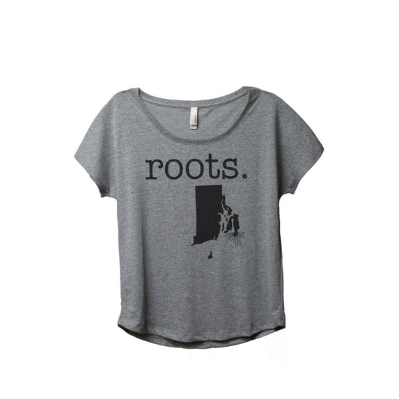 Thread Tank Home Roots State Rhode Island RI Women's Relaxed Slouchy Dolman T-Shirt Tee Heather Grey Small