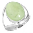 thumbnail image 1 of 925 Sterling Silver Ring For Women - Girls Green Natural Prehnite Gemstone Silver Ring Size 9.5 Fashion Silver Ring Size 9.5 Anniversary - Gift For Wife Gemstone 925 Silver Jewelry, 1 of 6