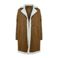 thumbnail image 5 of Lovskoo 2024 Women's 2023 Trendy Winter Coat Faux Suede Long Sleeve Lapel Button Thick Warm Faux Shearling Teddy Oversized Overcoat Jacket Brown, 5 of 9