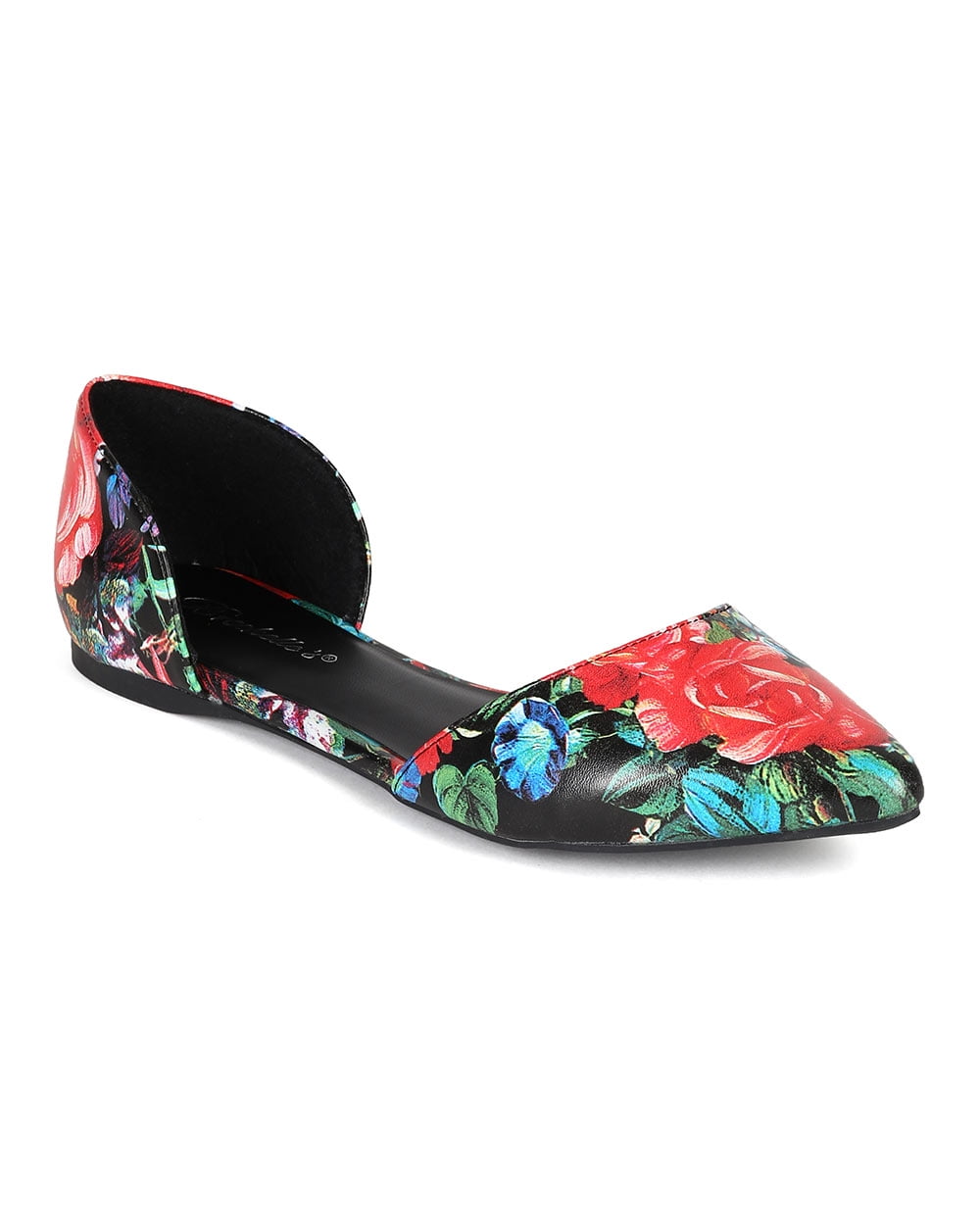 New Women Breckelles Dolley 27 Leatherette Multi Color d Orsay Pointy Toe Flat Walmart