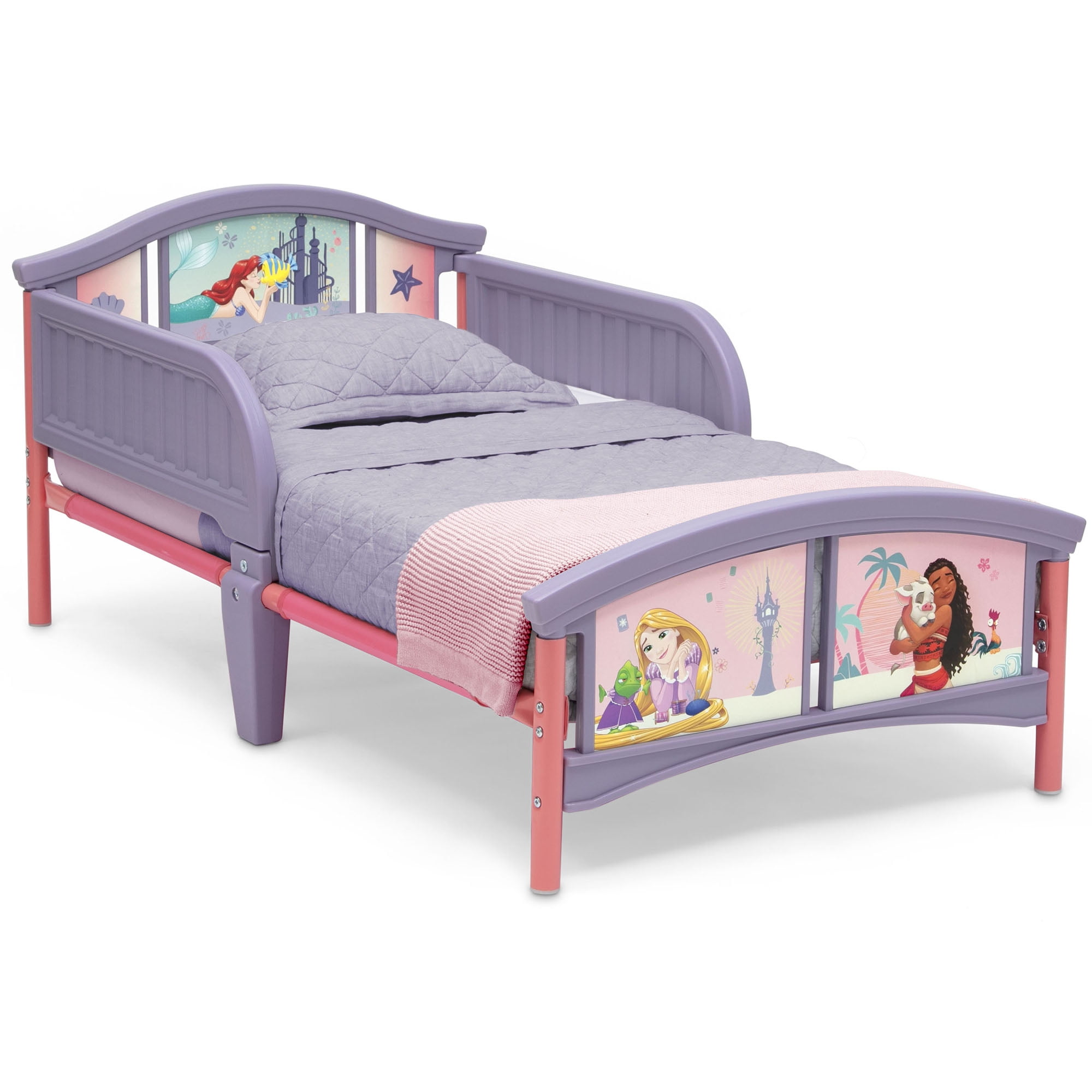 Canopy Toddler Bed Disny Princess Little Girls for Kids Side Rails Pink Fast shi 