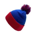 thumbnail image 4 of Couver Unisex 12 inch Knit Acrylic Warm Winter Beanie Hat with Pom Pom (Royal/ Red) , 1 Piece, 4 of 10