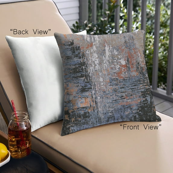Ahgly Company Outdoor Square Mid-Century Modern Throw Pillow, 18 inch by 18 inch