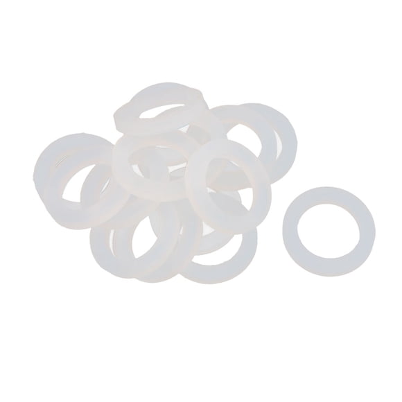 Juntas de sellado de anillo de silicona de 15 piezas, 16 mm x 24 mm x 3 mm, blancas para tuberías, tubos y mangueras
