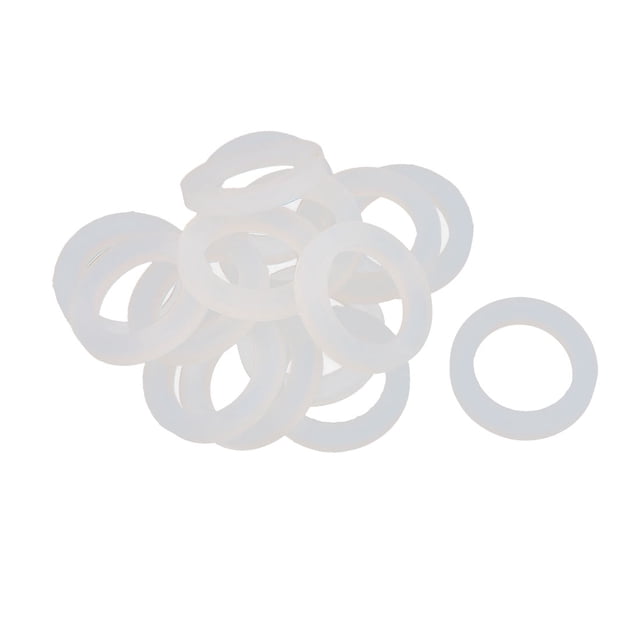 Juntas de sellado de anillo de silicona de 15 piezas, 16 mm x 24 mm x 3 mm, blancas para tuberías, tubos y mangueras