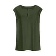 thumbnail image 5 of Tdoqot Womens Plus Size Cotton Tank Tops- Casual V-Neck Sleeveless Soft Summer Shirts Army Green Size 5XL, 5 of 5