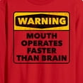 thumbnail image 2 of Instant Message - Warning Mouth Faster Than Brain  - Men's Long Sleeve T-Shirt, 2 of 5
