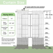 OVZME Troy White Crushed Sheer Curtains 84 inches Long 2 Panels, Light Filtering Privacy Solid Texture Curtains with Rod Pocket Soft Breathable Window Treatments for Bedroom Living Room, 42Wx84L