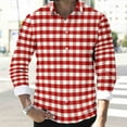 thumbnail image 6 of BiZtdJrK Dress Shirts for Men Christmas Plaid Long Sleeve Hawaiian Tshirts Regular Fit Button Down Blouse Business Work Tops, Red, XL, 6 of 9