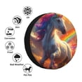 thumbnail image 4 of Gukieu Rainbow Sunset Cloud White Horse Print Car Tire Cover, Adjustable Waterproof and Dustproof Tire Protection Cover, Suitable for SUV, Truck, Van-15 inch, 4 of 6