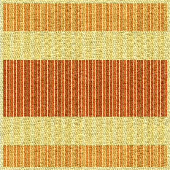 Ahgly Company Indoor Square Patterned Orange Red Orange Area Rugs, 6' Square