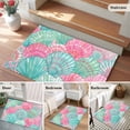 thumbnail image 5 of Green Pink Shell Entryway Rug 2'x3'&nbsp; Non Slip Front Door Mats, Coastal Summer Beach Ocean Conch Entrance Rugs Indoor Outdoor Carpet, Washable Floor Mats Small Area Rug for Bedroom Kitchen, 5 of 8